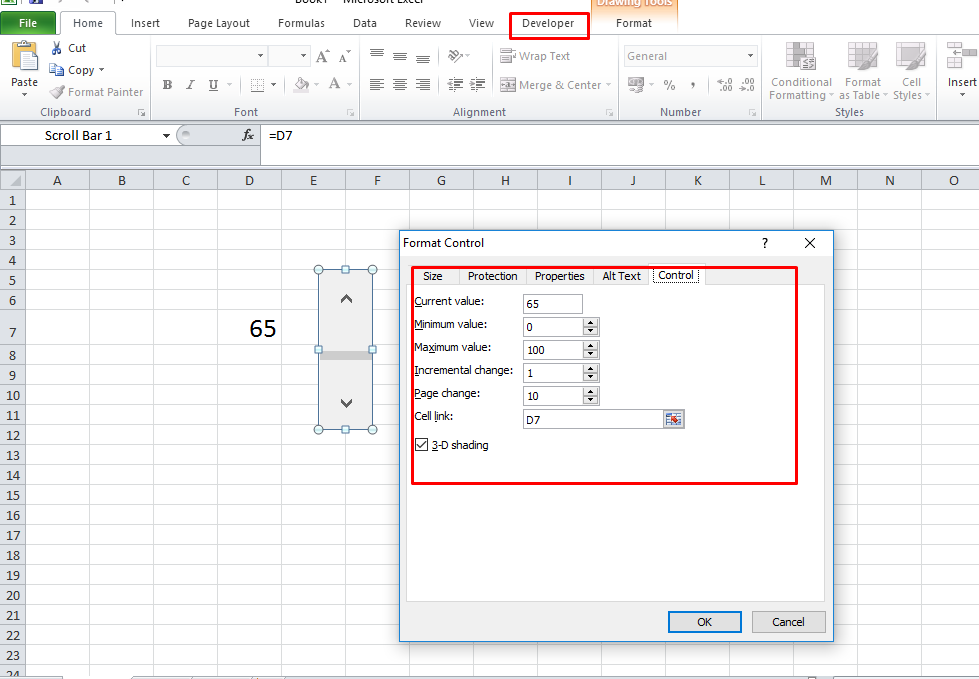 Cara membuat Scroll bar di Microsoft Excel