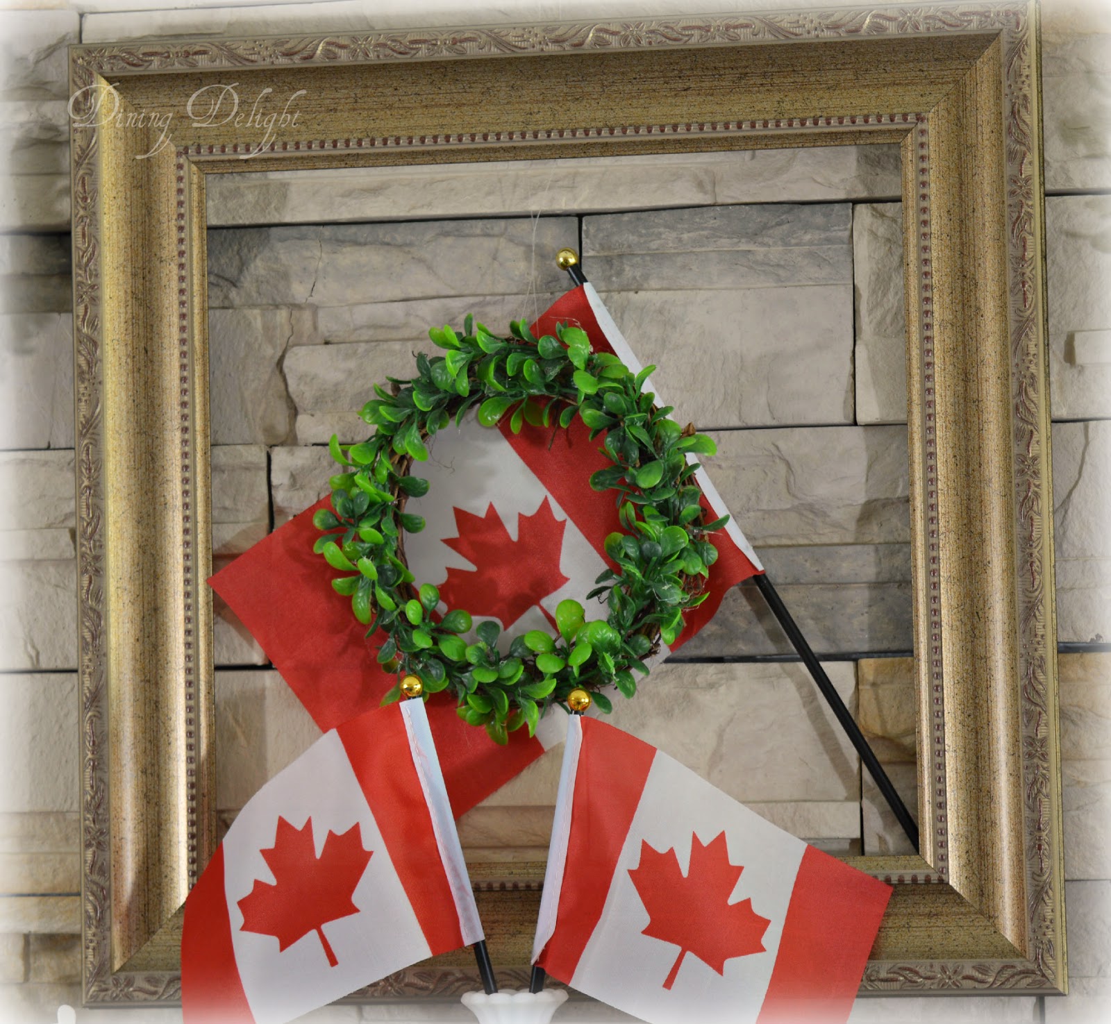 Dining Delight Canada Day Mantel Decor