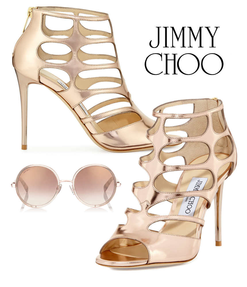 Jimmy Choo Ren Mirrored Caged 100mm Sandal