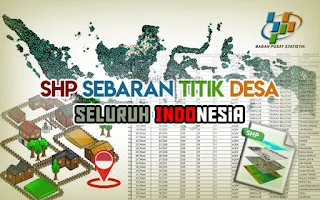 SHP Shapefile Sebaran Titik Desa Seluruh Indonesia Sumber Wilkerstat BPS