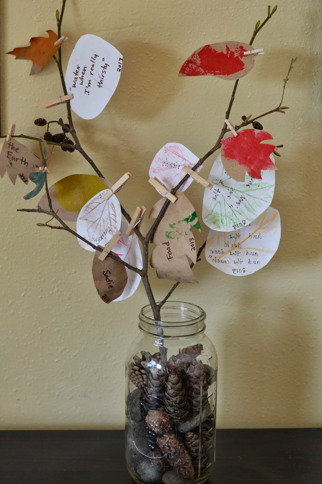 From Cup To Cup The Thankful Tree A Kid Craft Thanksgiving Centerpiece