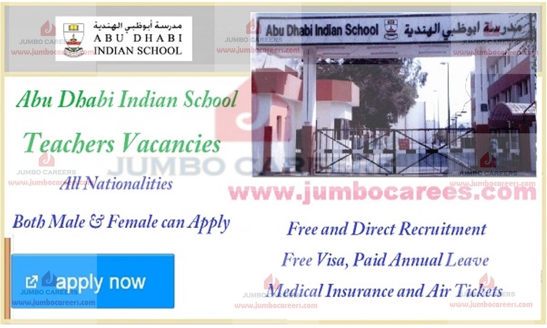 Abu Dhabi Indian School (ADIS) Latest Teacher Vacancies 2024