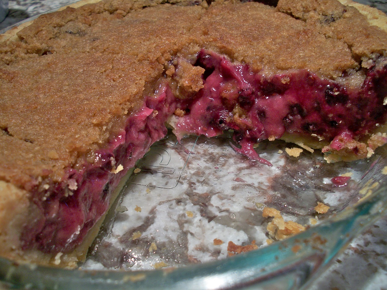 Brooke Bakes Saskatoon Sour Cream Pie with Crumble Topping