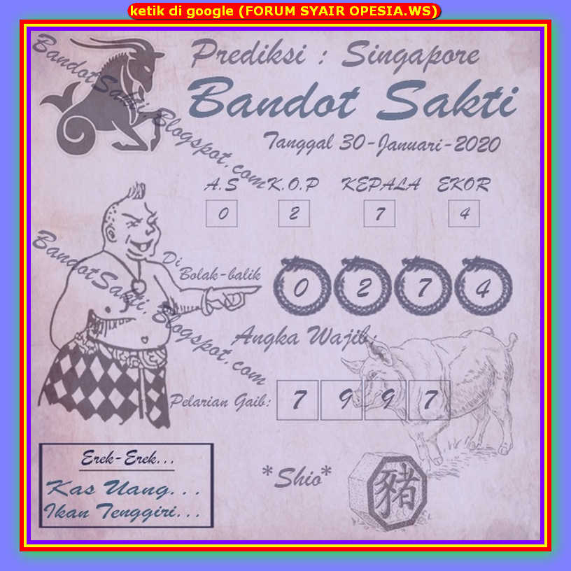 Kode Syair Singapore 30 Januari 2020 Forum Syair Togel Hongkong Singapura Sydney