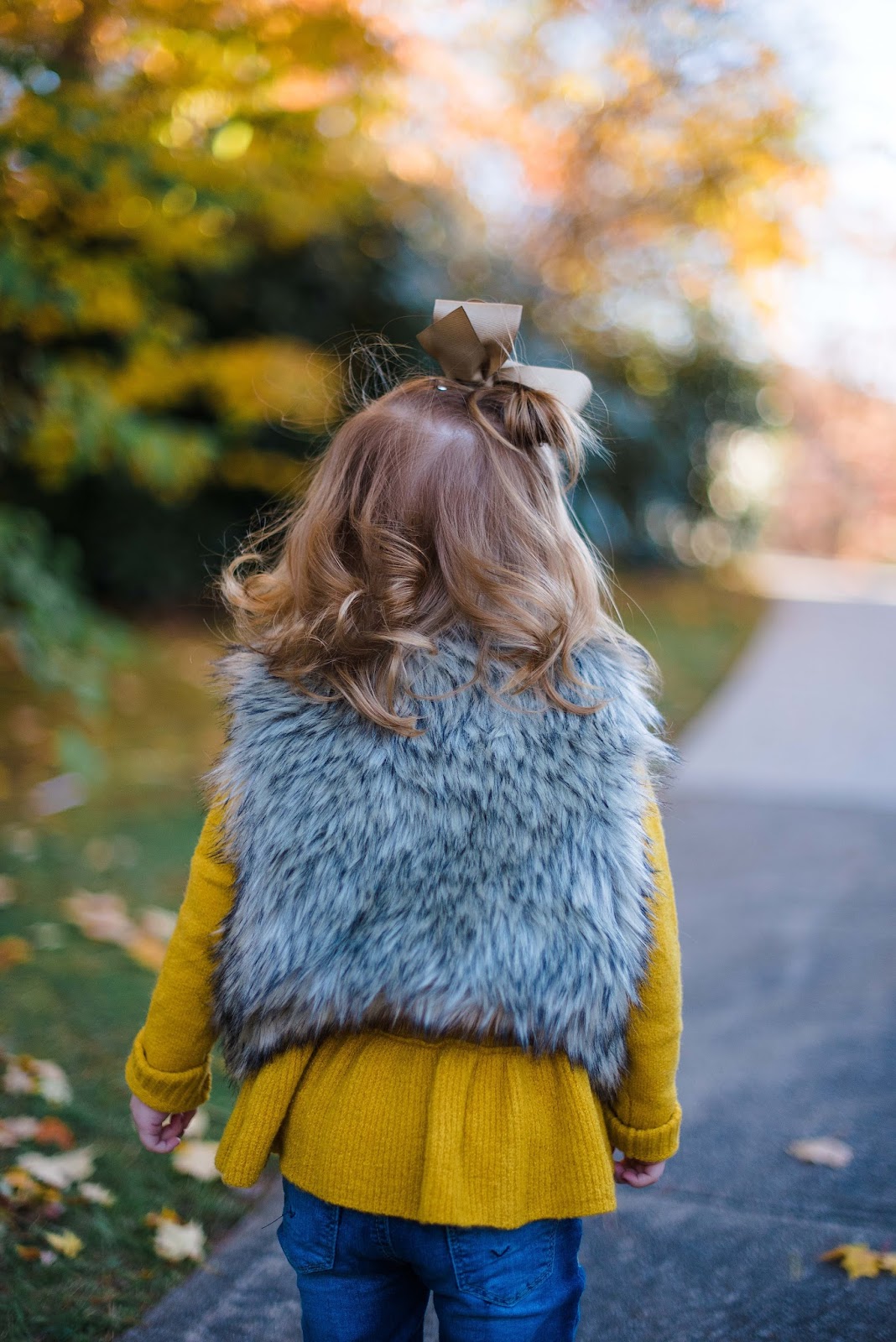 Toddler Fashion: Mustard Yellow & Faux Fur - Something Delightful Blog