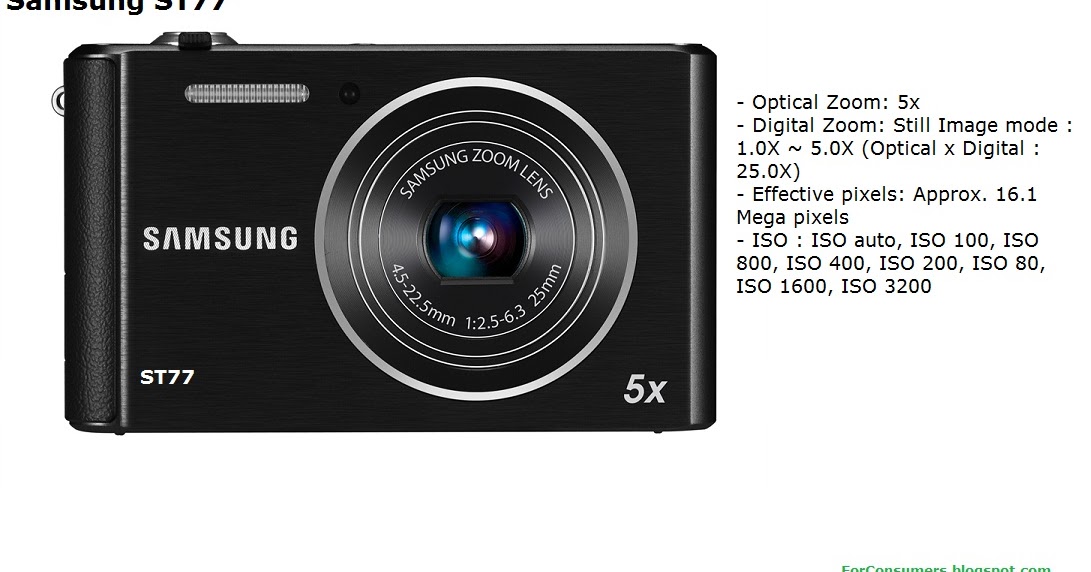 Samsung ST77 digital camera specifications TEST and REVIEW