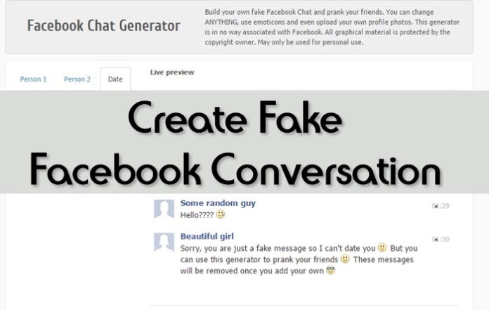 How To Create Fake Facebook Conversation Online