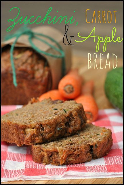 Zucchini, Carrot, and Apple Bread with Pecans and Chocolate Chips + Weekly Menu