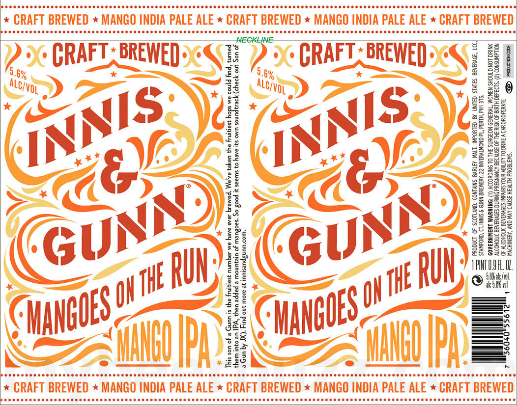 Innis & Gunn Adding Mangoes On The Run IPA & Irish Whiskey Cask