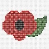  poppy for remembrance day cross stitch chart