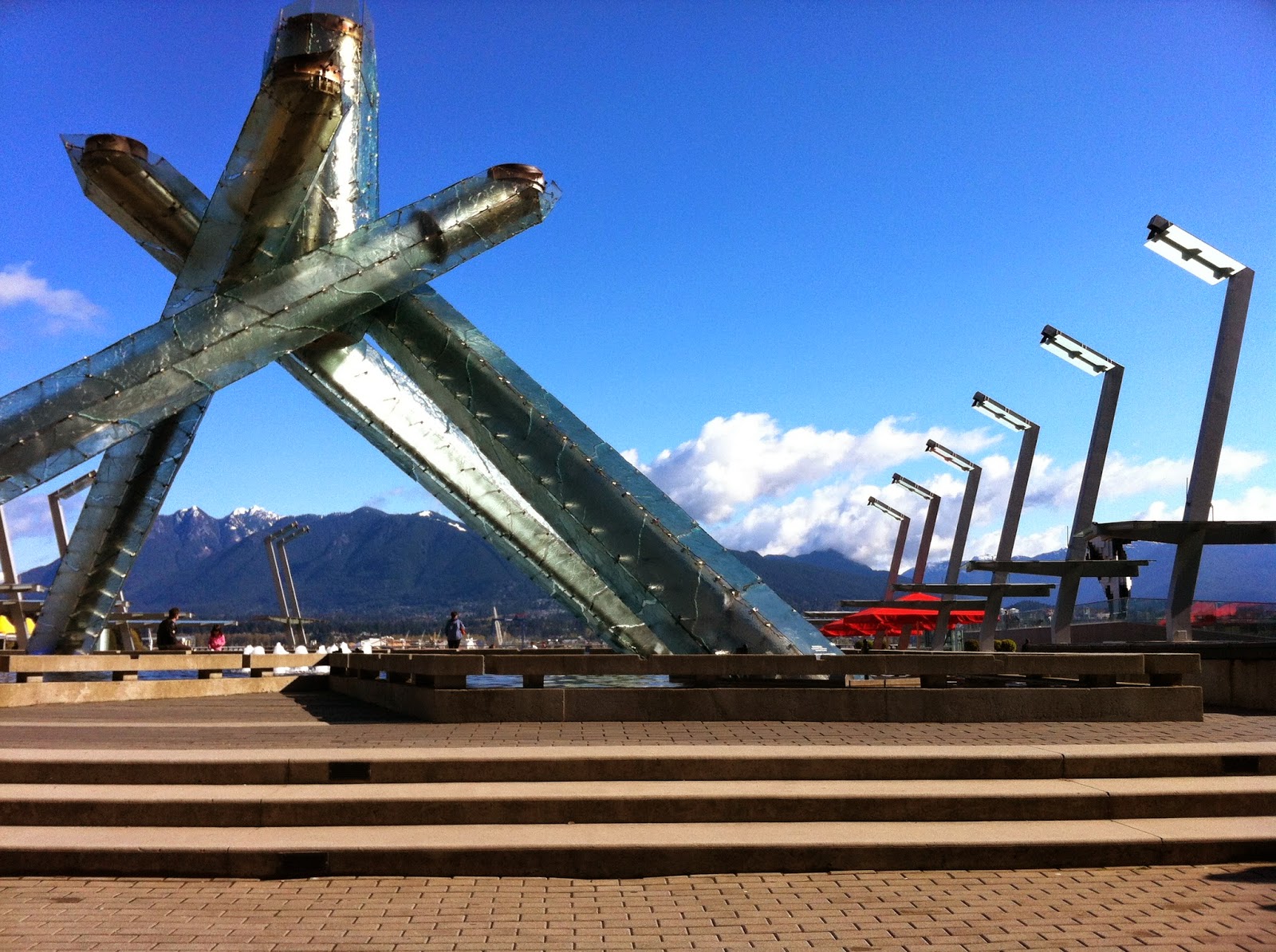 The Olympic Cauldron outside the Vancouver Convention Centre