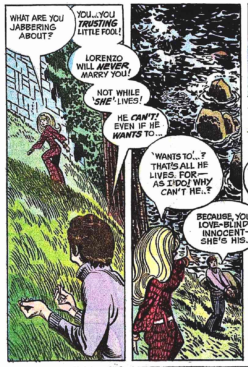Alex Toth two panels from a romance comic book by Alex Toth