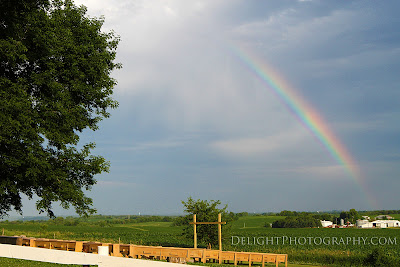 rainbow outdoor farm ceremony