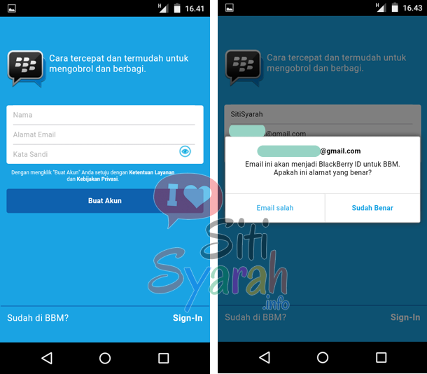 cara buat blackberry id baru di android