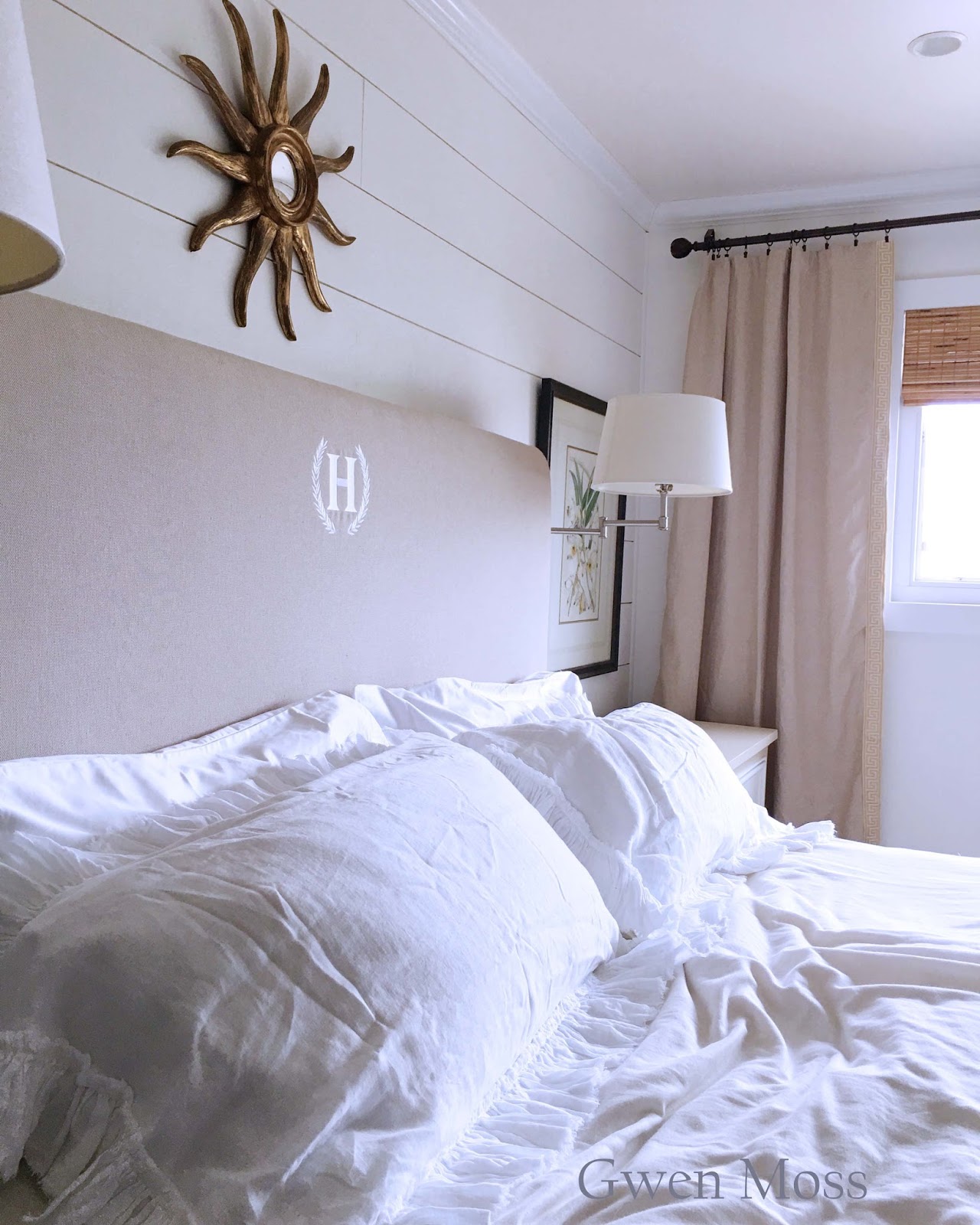 Gwen Moss It's done!! How I made my upholstered monogrammed headboard