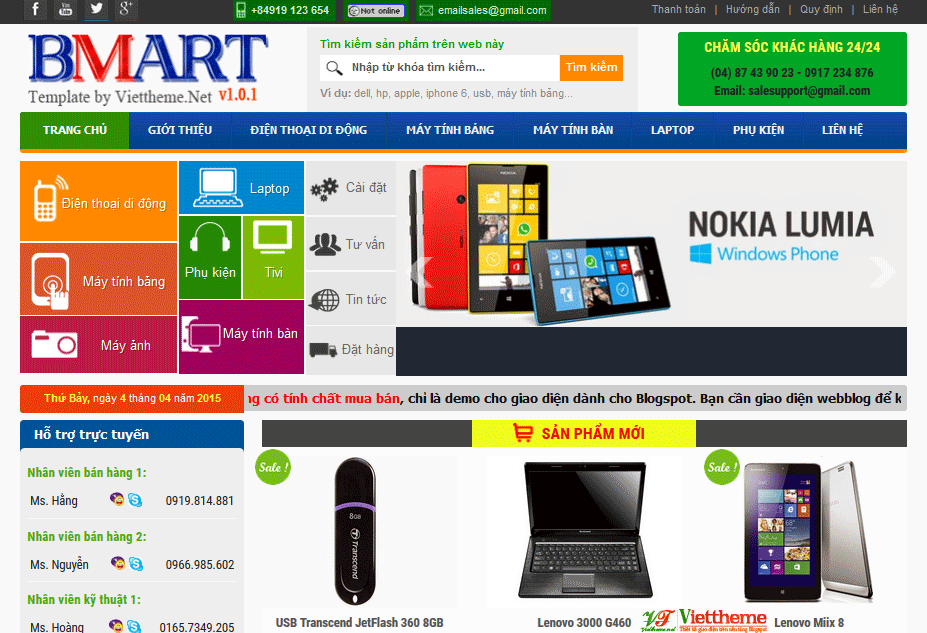 BMart - Template bán hàng điện tử dành cho Blogspot