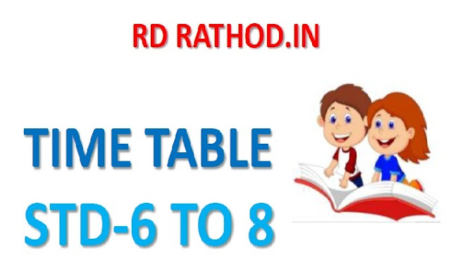 NEW TIME TABLE FOR STD 6 TO 8 COMBINE  2018-19 According to the rules of GCERT