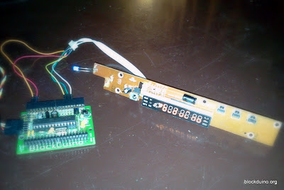 DVD LED модуль с TM1628 подключенный к BlockDuino (arduino)