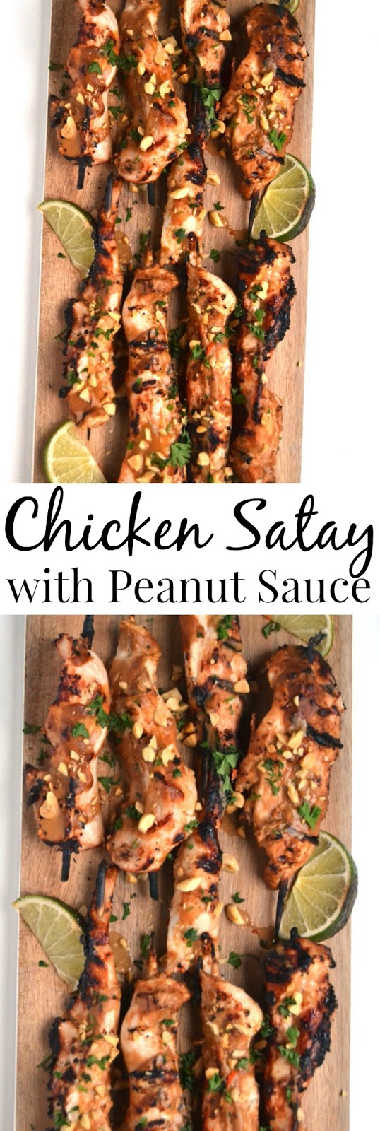 Chicken Satay with Peanut Sauce take 20 minutes to make and is rich in delicious grilled flavors and a tangy peanut sauce! www.nutritionistreviews.com