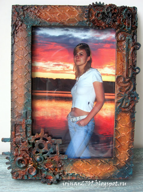 steampunk, mixed-media, photoframe