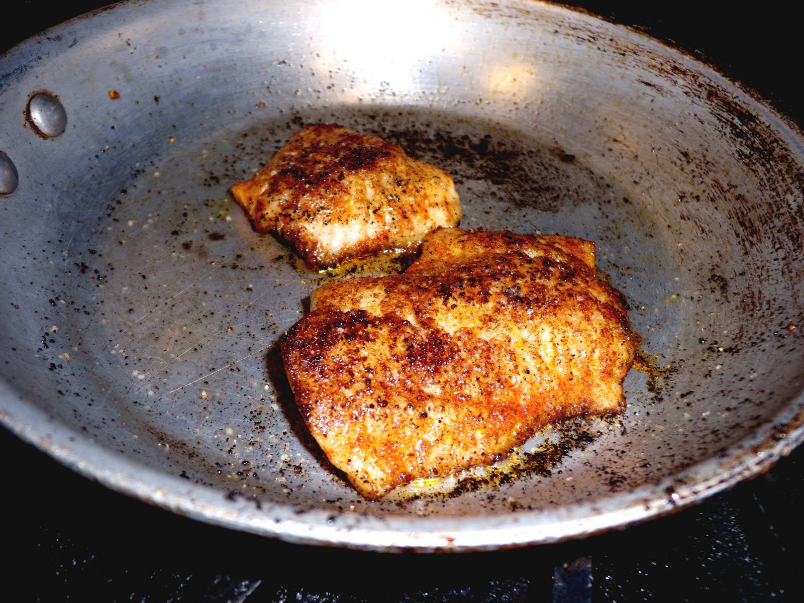 Blackened Rockfish with Shrimp Salad the carne diem