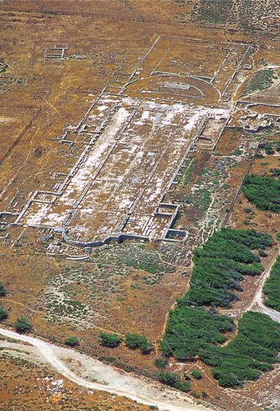 Αεροφωτογραφία της χριστιανικής βασιλικής του Λεχαίου.