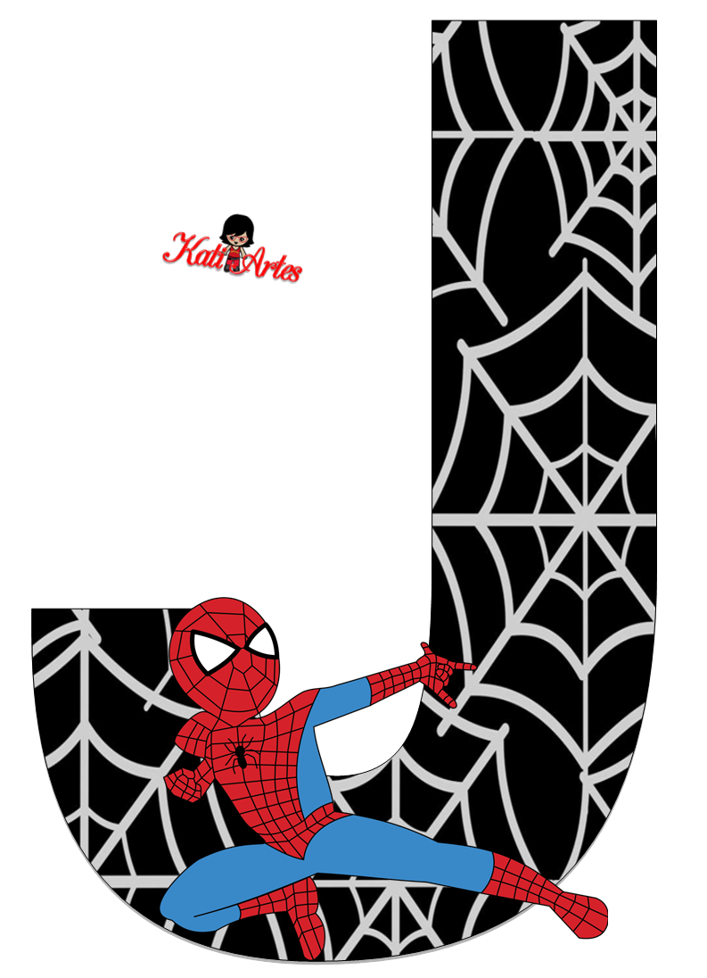 Alfabeto de Spiderman con Fondo Negro. - Oh my Alfabetos!