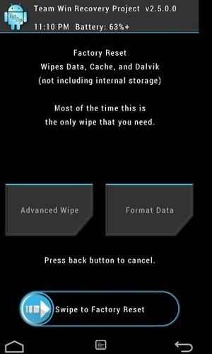 twrp recovery wipe