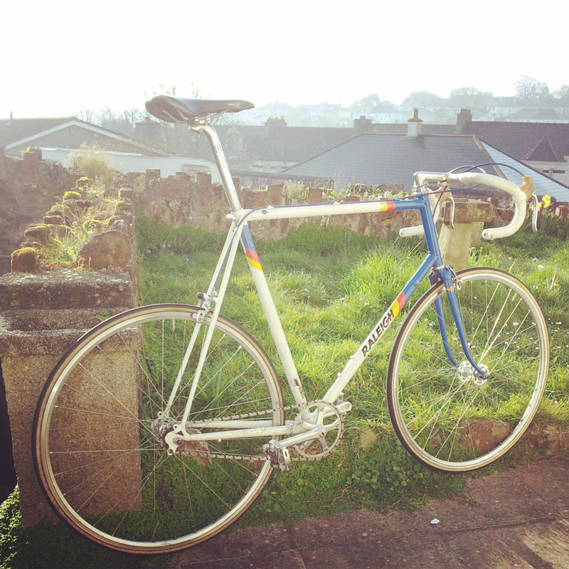 modern brakes on vintage bicycle