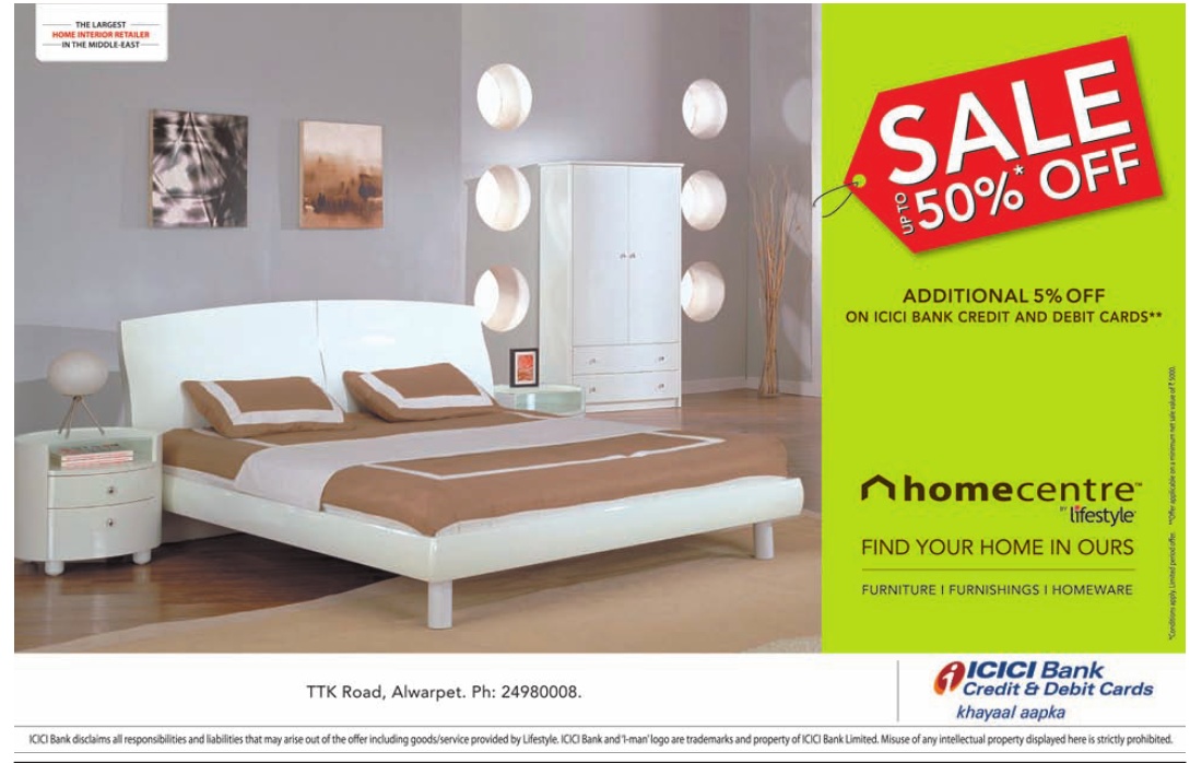 HomeCentre lifestyle (Furniture,Homeware Offer) - Chennai ~ TNOffers ...