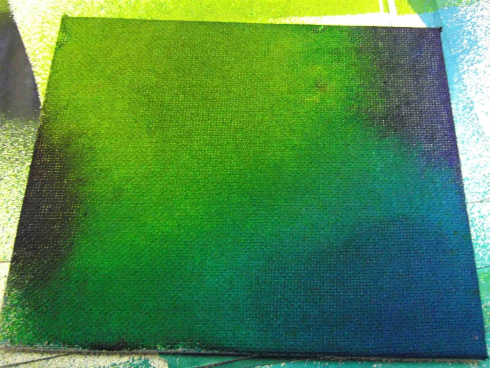 Kezzy's Crafty Journey Dylusion Sprays on Canvas with and without