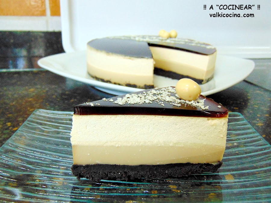 Tarta de chocolate blanco y café