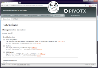 Install PivotX 2.3.11 PHP blog on Windows XAMPP tutorial 22