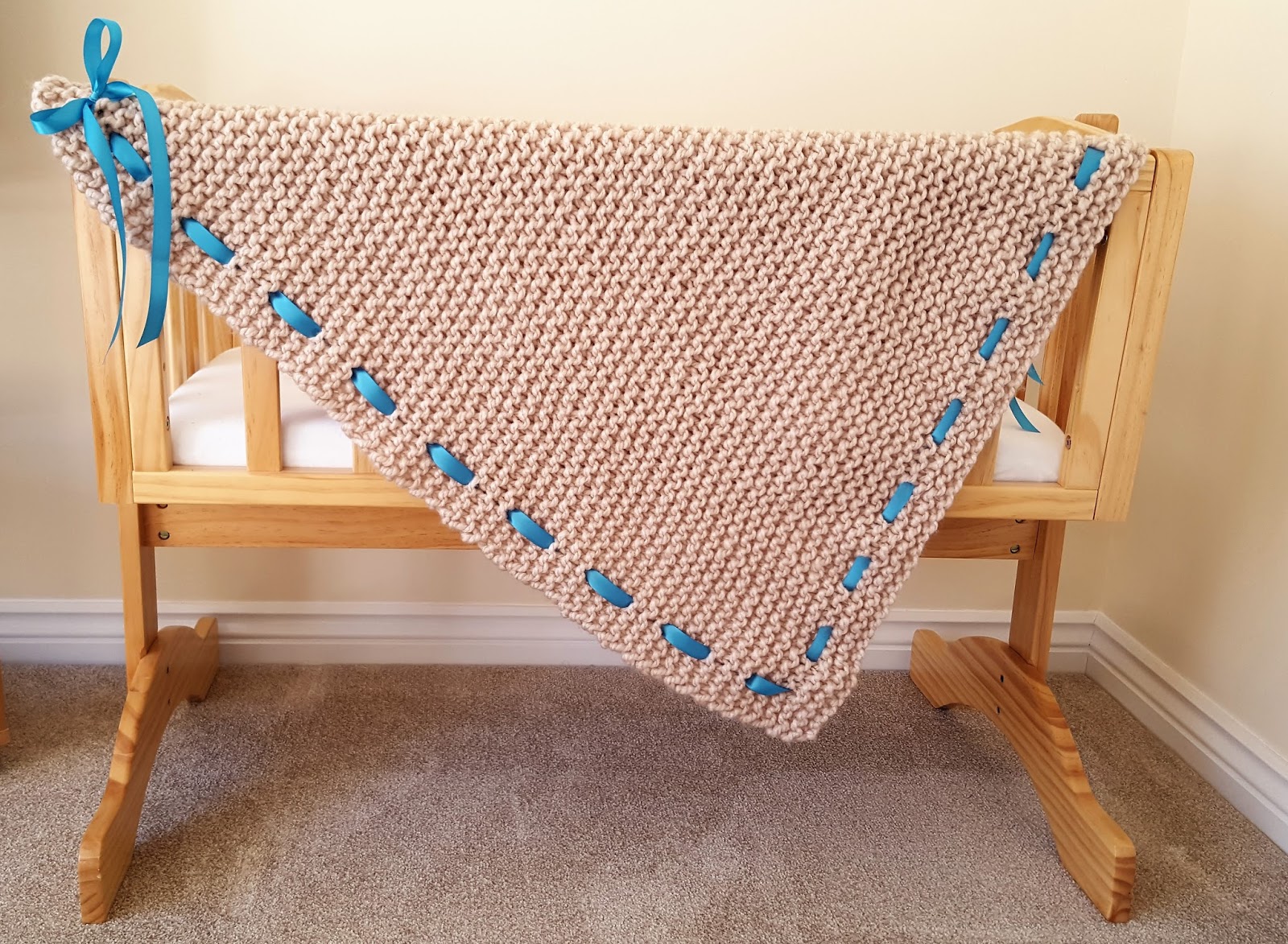 Created to be Awesome Easy Garter Stitch Baby Blanket