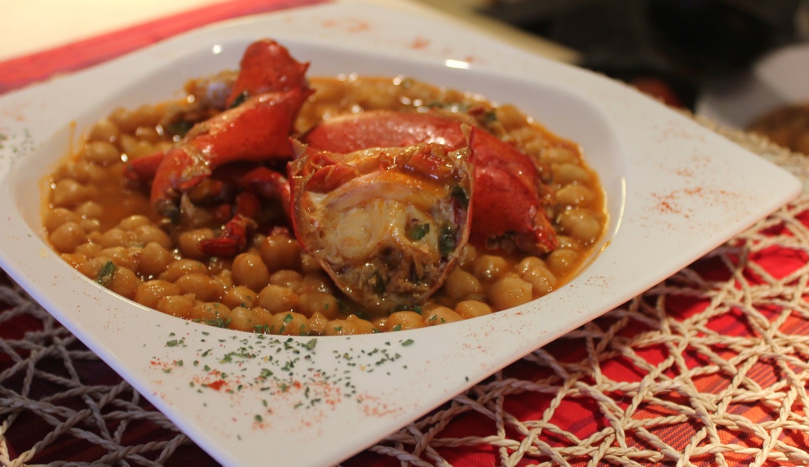 Mi puchero Garbanzos con bogavante o la fuerza de la tierra y el sabor