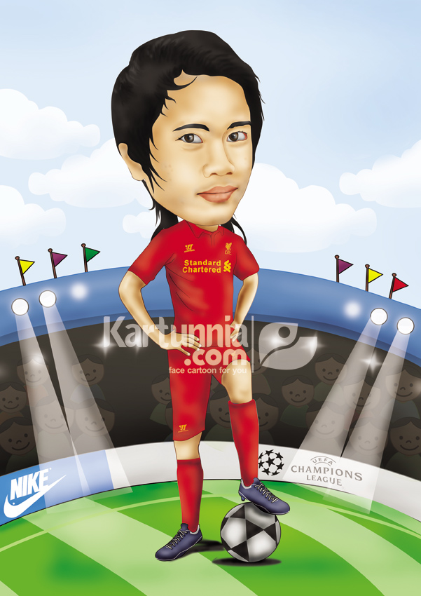 Karikatur Bermain Sepak Bola Kartunnia