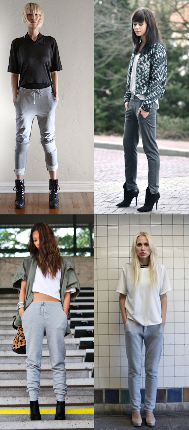 grey sweatpants four styles | pantalones de deporte gris cuatro estilos