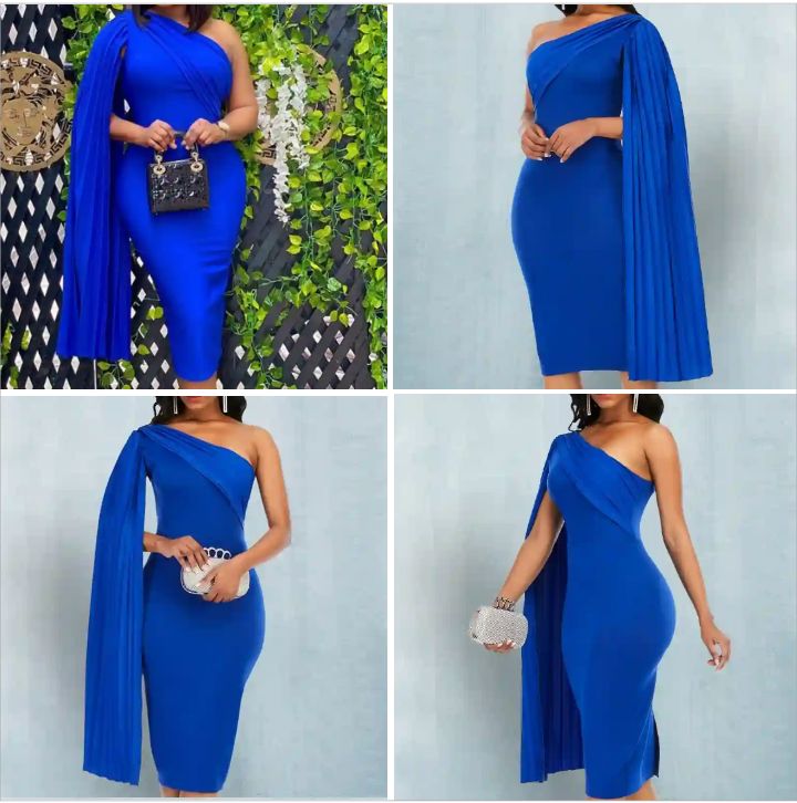 Aomei Women's Party Dress: Casual Off-Shoulder Pleated Body-Fitted Dress for Ladies - Elegant Female Bodycon Kneel-Length Wear