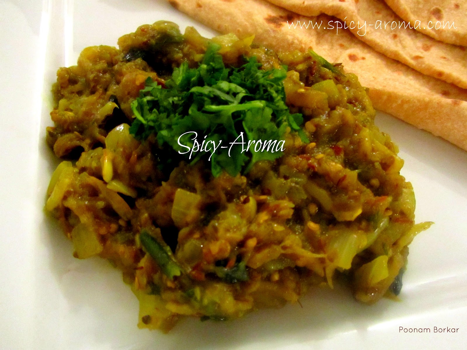 Vangyache Bharit / Baingan Bharta (Maharashtrian Style) SpicyAroma