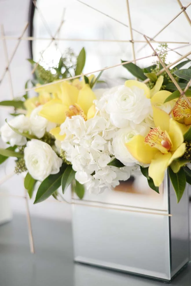 Wayfair Winter Refresh | Fresh Florals orchid hydrangea ranunculus reed | RamblingRenovators.ca