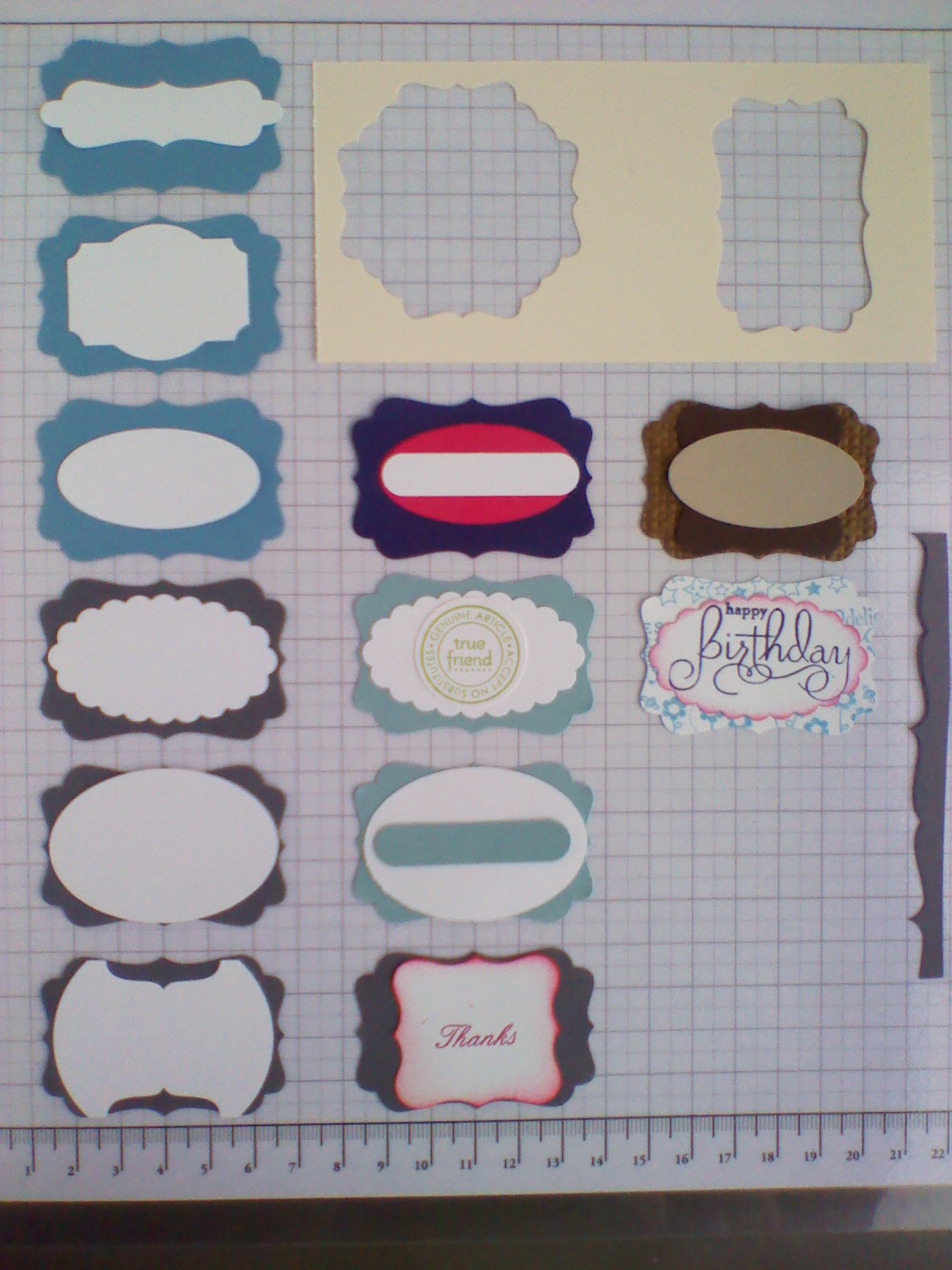 Stamping Joy Ten different label ideas with the Decorative label punch.