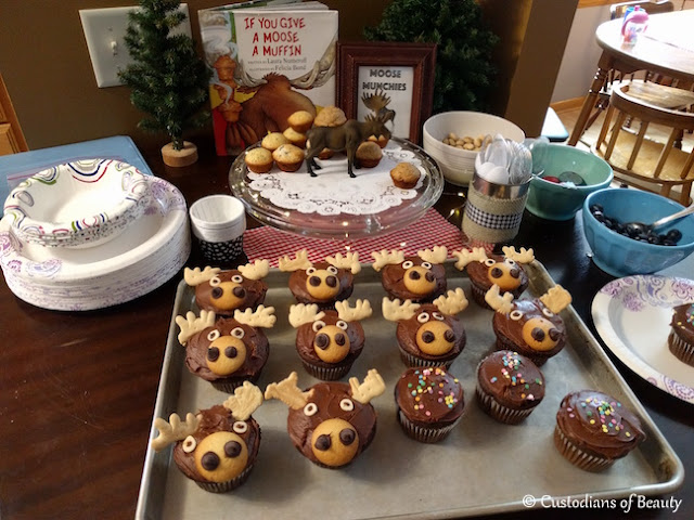 If You Give a Moose a Muffin Party | Moose Cupcakes by CustodiansofBeauty.blogspot.com