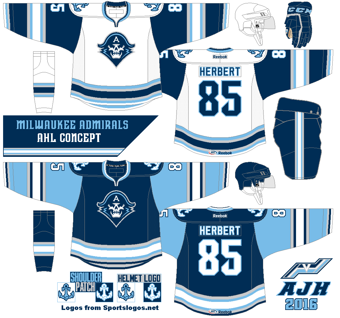 AJH Hockey Jersey Art: AJH HJA 5th anniversary countdown: Milwaukee  Admirals Concept Part 2: 2.0