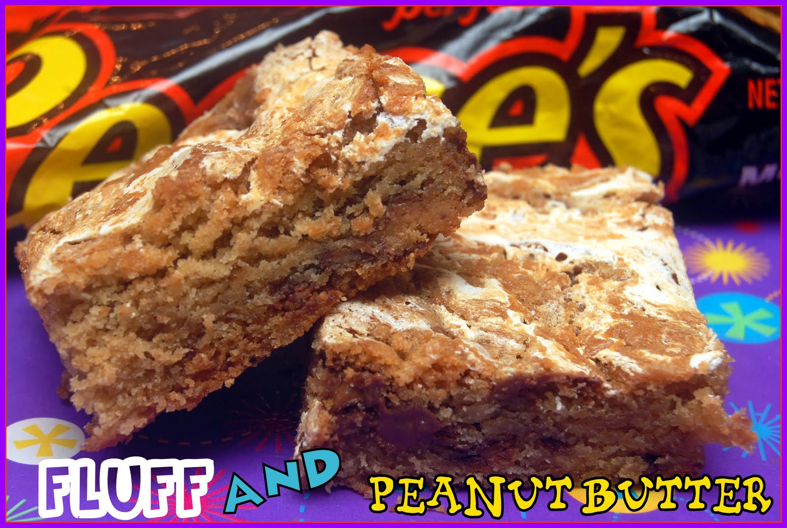 FLUFF & PEANUT BUTTER COOKIE BARS! Hugs and Cookies XOXO