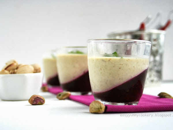 Pistachio Panna Cotta with Red Berries Gelée