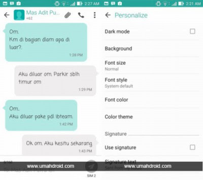 Download ASUS Messaging APK Terbaru Support Ganti Theme dan Font