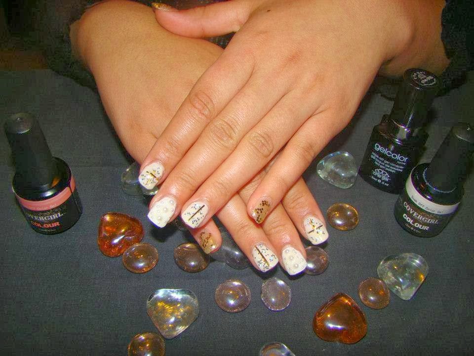 Acrylic Extension Gold and Silver Cocktail nails gelcolor Manicure