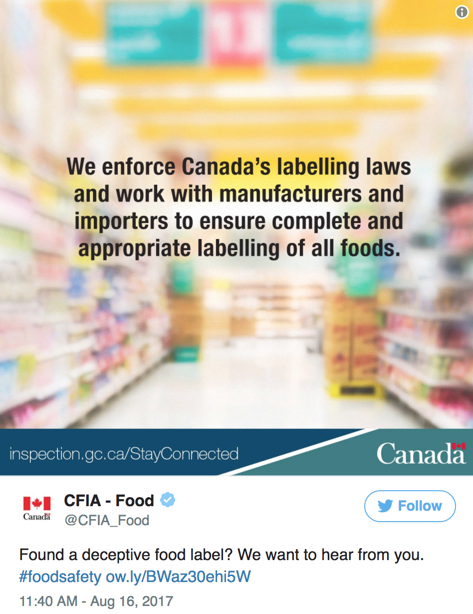 Weighty Matters The Canadian Food Inspection Agency Asks For Examples