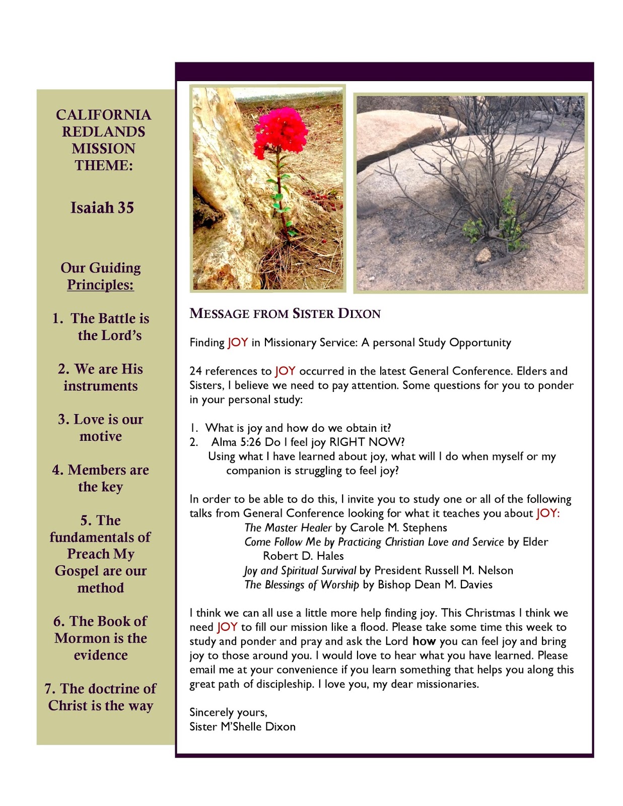 California Redlands Mission: November 2016 Newsletter