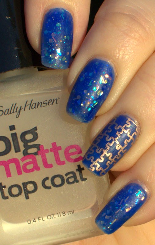 L'Oreal Miss Pixie with Cirque Magic Hour and Essie Penny Talk stamping with Sally Hansen Big Matte Top Coat